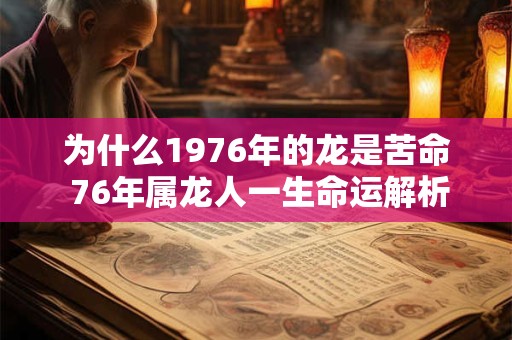 为什么1976年的龙是苦命 76年属龙人一生命运解析