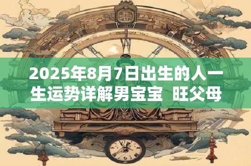 2025年8月7日出生的人一生运势详解男宝宝  旺父母吗
