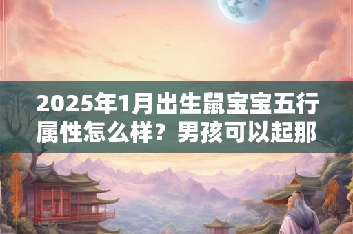 2026年1月出生鼠宝宝五行属性怎么样？男孩可以起那些名字？