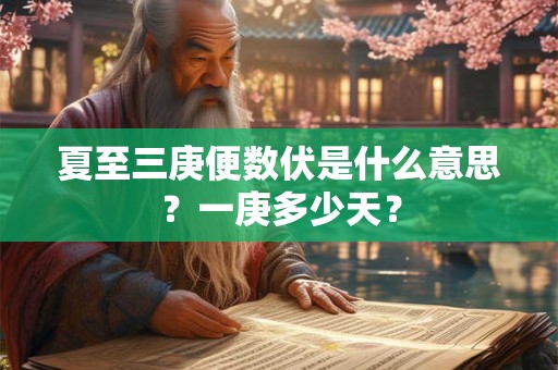 夏至三庚便数伏是什么意思？一庚多少天？