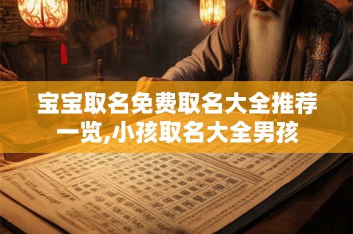 宝宝取名免费取名大全推荐一览,小孩取名大全男孩