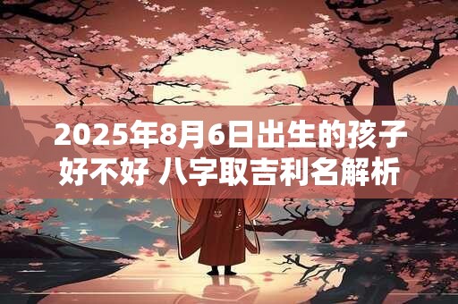 2025年8月6日出生的孩子好不好 八字取吉利名解析