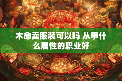 木命卖服装可以吗 从事什么属性的职业好