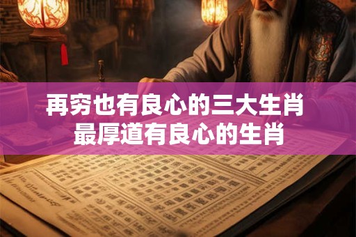再穷也有良心的三大生肖 最厚道有良心的生肖