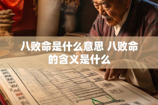 八败命是什么意思 八败命的含义是什么