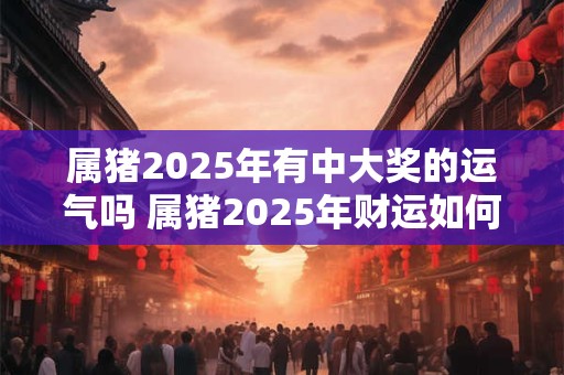 属猪2026年有中大奖的运气吗 属猪2026年财运如何
