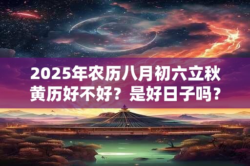 2025年农历八月初六立秋黄历好不好？是好日子吗？