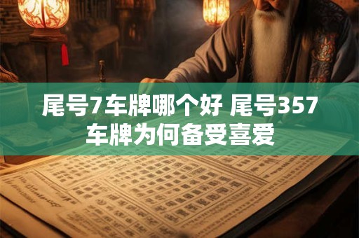 详细阅读:尾号7车牌哪个好 尾号357车牌为何备受喜爱 尾号7车牌哪个好 尾号357车牌为何备受喜爱
