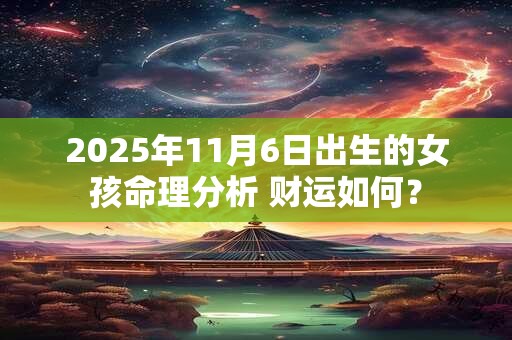 2025年11月6日出生的女孩命理分析 财运如何？