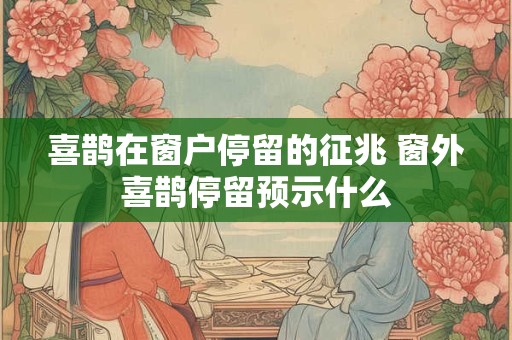 喜鹊在窗户停留的征兆 窗外喜鹊停留预示什么 喜鹊在窗户停留的征兆 窗外喜鹊停留预示什么