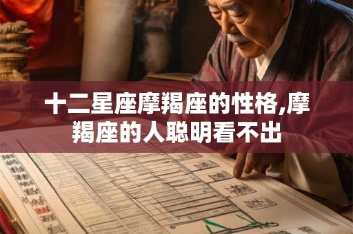 十二星座摩羯座的性格,摩羯座的人聪明看不出