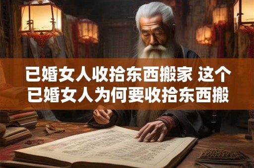 已婚女人收拾东西搬家 这个已婚女人为何要收拾东西搬家