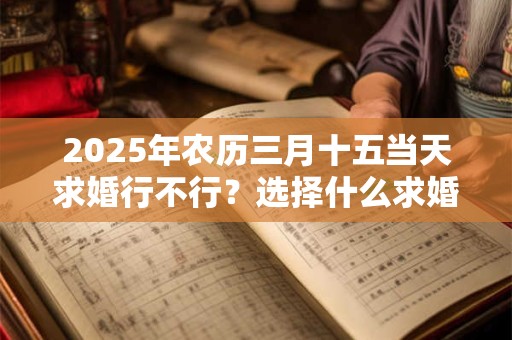 2025年农历三月十五当天求婚行不行？选择什么求婚几率高？
