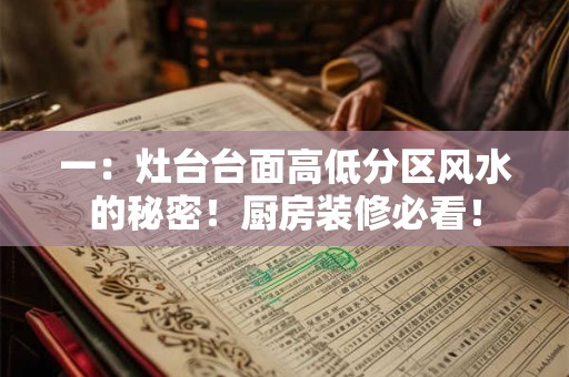 一：灶台台面高低分区风水的秘密！厨房装修必看！
