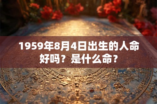 1959年8月4日出生的人命好吗？是什么命？