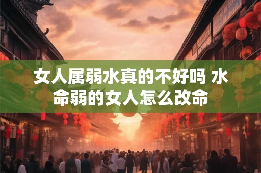 女人属弱水真的不好吗 水命弱的女人怎么改命