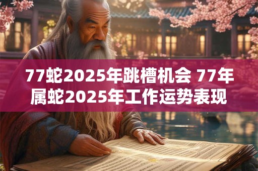 77蛇2025年跳槽机会 77年属蛇2025年工作运势表现