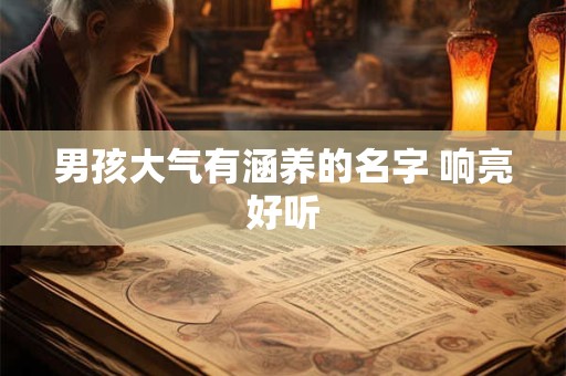 男孩大气有涵养的名字 响亮好听