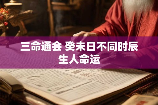 三命通会 癸未日不同时辰生人命运
