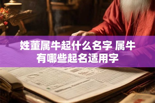 姓董属牛起什么名字 属牛有哪些起名适用字