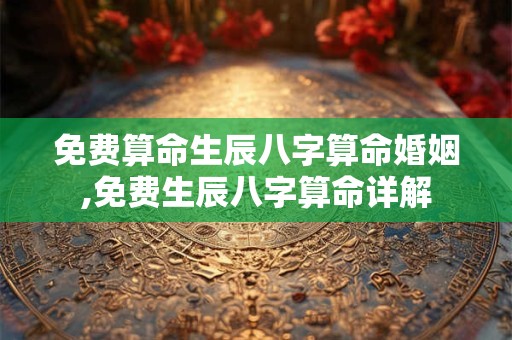 免费算命生辰八字算命婚姻,免费生辰八字算命详解