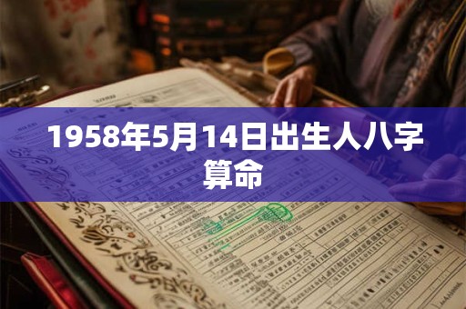 1958年5月14日出生人八字算命