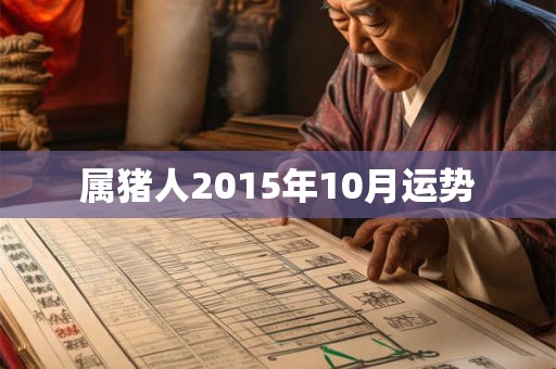 属猪人2015年10月运势