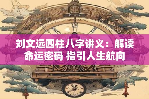 刘文远四柱八字讲义：解读命运密码 指引人生航向