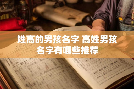 姓高的男孩名字 高姓男孩名字有哪些推荐