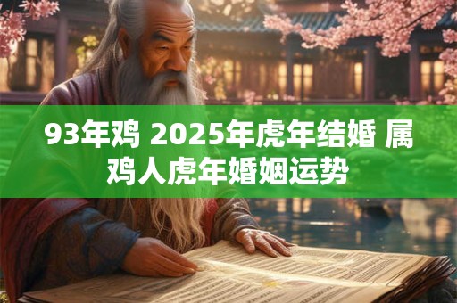 93年鸡 2025年虎年结婚 属鸡人虎年婚姻运势