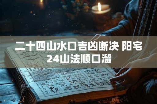 二十四山水口吉凶断决 阳宅24山法顺口溜