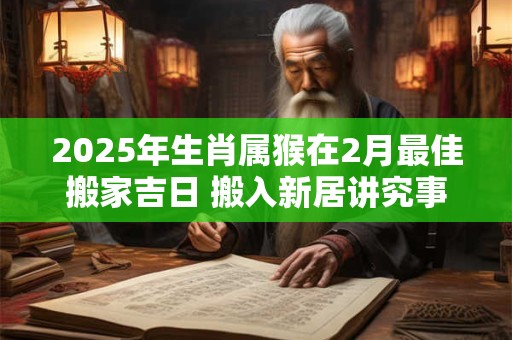 2025年生肖属猴在2月最佳搬家吉日 搬入新居讲究事项