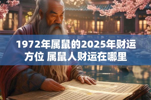 1972年属鼠的2025年财运方位 属鼠人财运在哪里