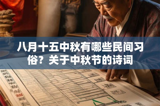 八月十五中秋有哪些民间习俗？关于中秋节的诗词