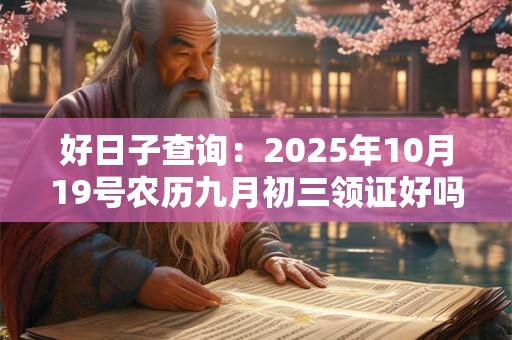 好日子查询：2025年10月19号农历九月初三领证好吗