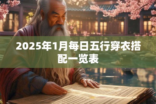 2025年1月每日五行穿衣搭配一览表
