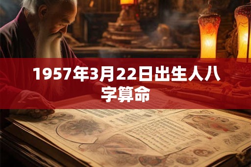 1957年3月22日出生人八字算命