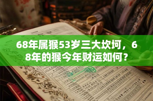 68年属猴53岁三大坎坷,68年的猴今年财运如何? 68年属猴53岁三大坎坷,68年的猴今年财运如何?