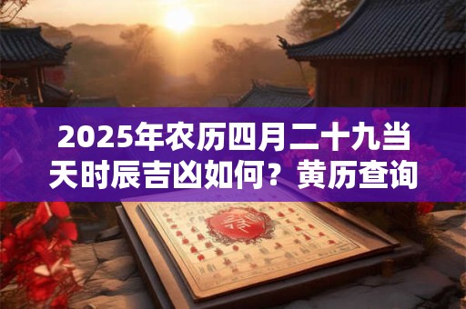 2025年农历四月二十九当天时辰吉凶如何？黄历查询
