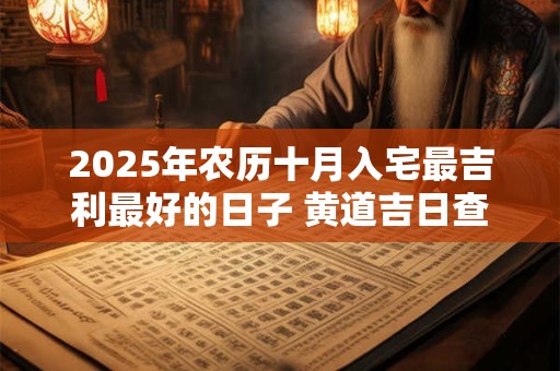2025年农历十月入宅最吉利最好的日子 黄道吉日查询