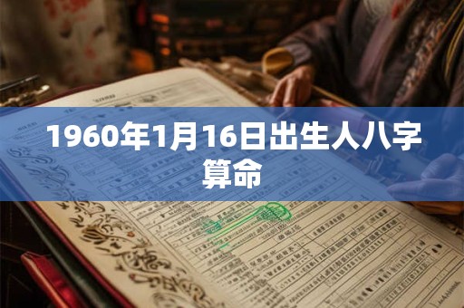 1960年1月16日出生人八字算命