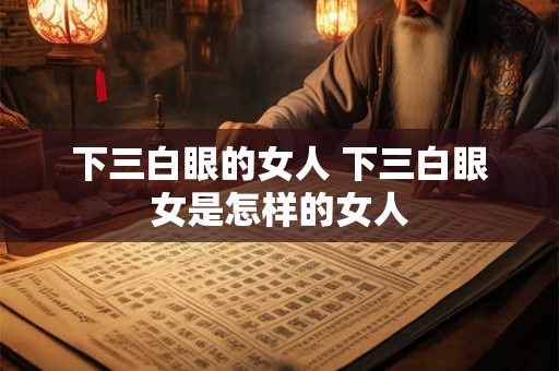 下三白眼的女人 下三白眼女是怎样的女人