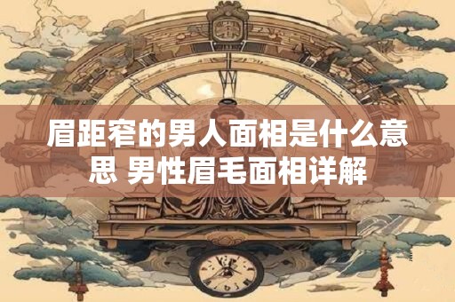 眉距窄的男人面相是什么意思 男性眉毛面相详解