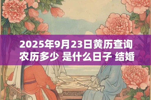 2025年9月23日黄历查询 农历多少 是什么日子 结婚吉时