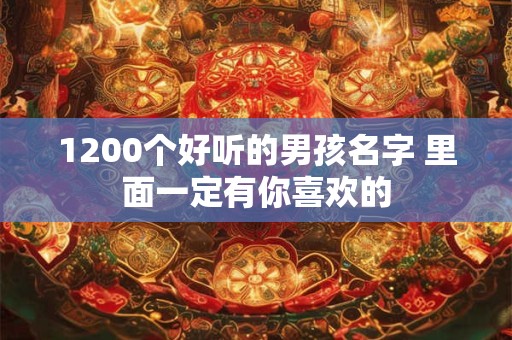 1200个好听的男孩名字 里面一定有你喜欢的