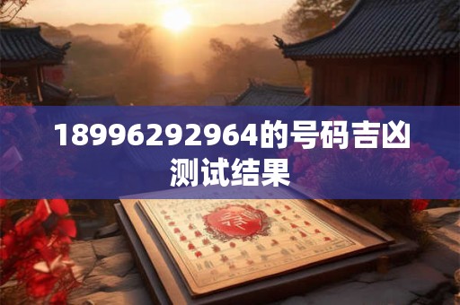 18996292964的号码吉凶测试结果