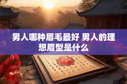 男人哪种眉毛最好 男人的理想眉型是什么