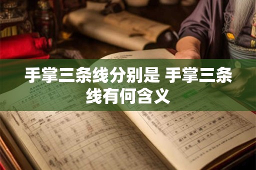 手掌三条线分别是 手掌三条线有何含义