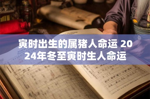 寅时出生的属猪人命运 2024年冬至寅时生人命运