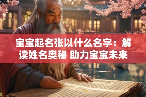 宝宝起名张以什么名字：解读姓名奥秘 助力宝宝未来